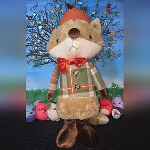 Fall Plaid Plush Toy with Bow Tie!